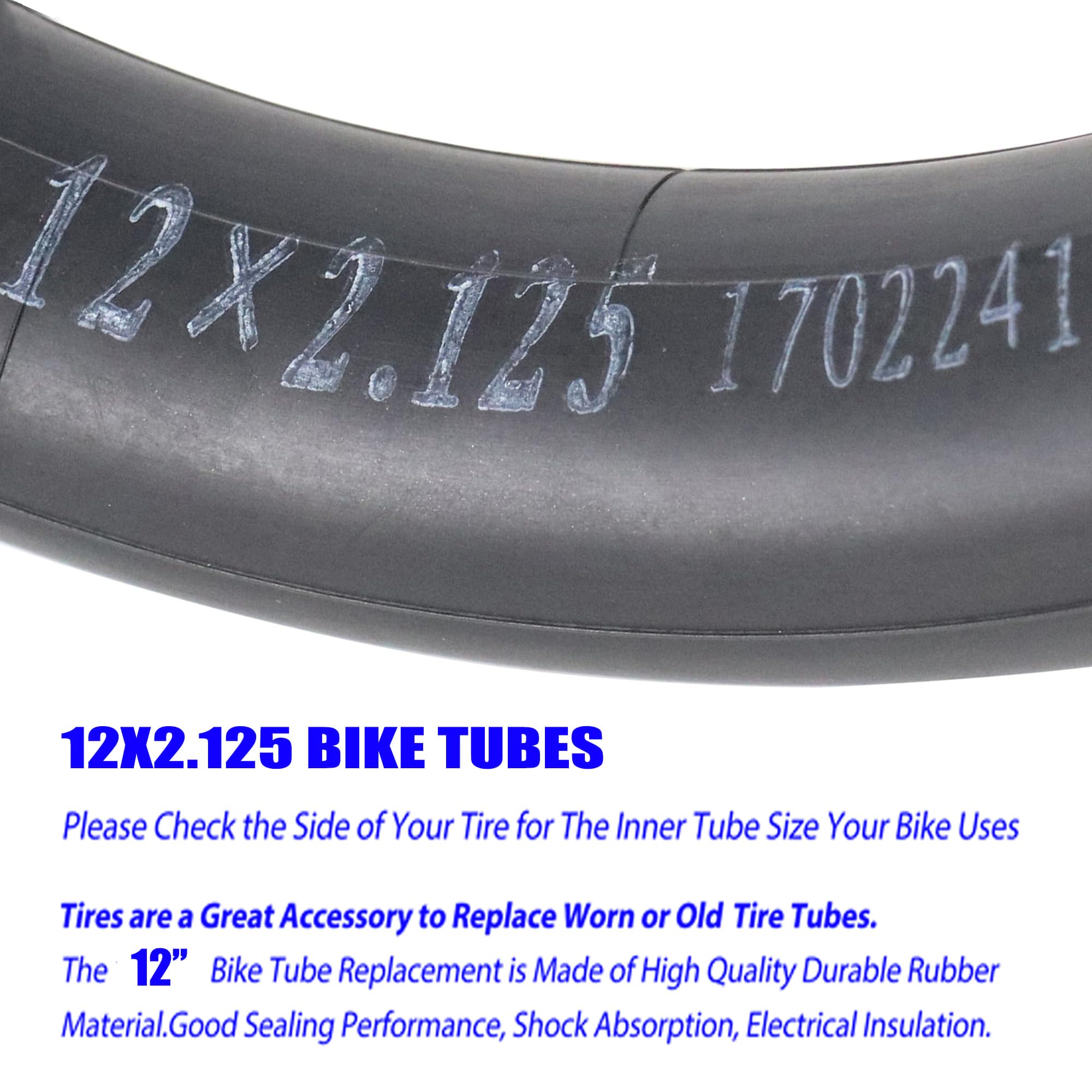 Unifizz 2 Pack 12" Bike Tubes, 12x2.125 Schrader Valve Bicycle Inner Tubes Compatible with 12 x 1.75 - Image 4