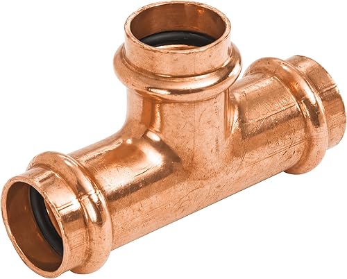 NIBCO Fig No PC611, 4 in. x 4 in. x 1 in. Copper Press Tee, Leak Detect