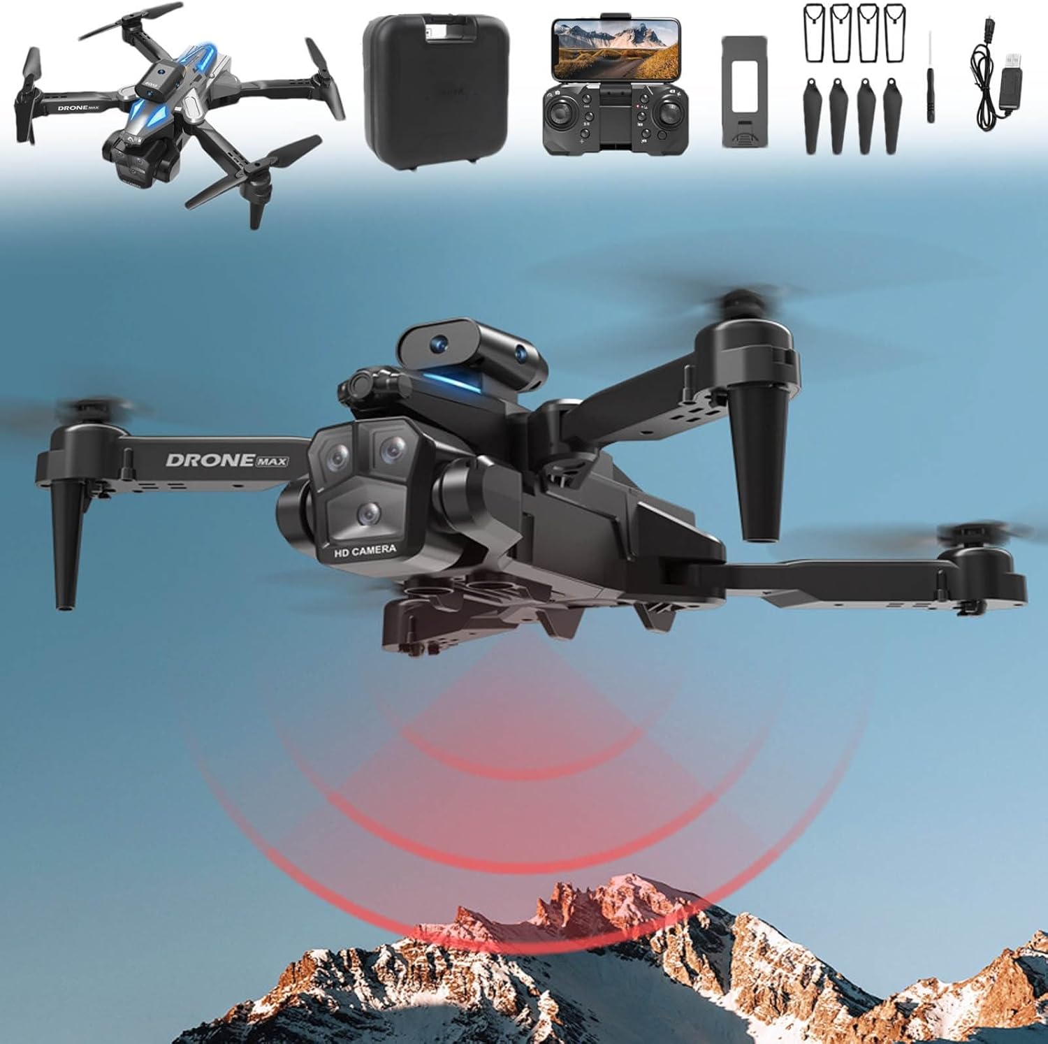 Drone with Camera, FPV Drone, Drones for Kids, Mini Drone, Drone 4k, HD Foldable Drone for Beginners and Kids Quadcopter with Carrying Case, Hobby RC Quadcopters & Multirotors