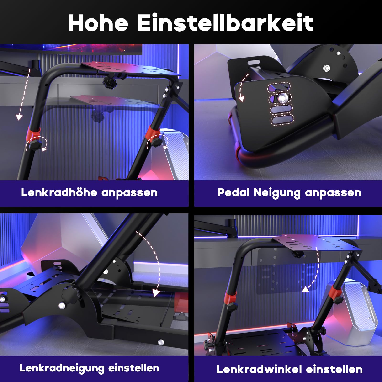 DIWANGUS Lenkradständer Keine Installation Racing Lenkrad Halterung für Logitech G923 G920 G29 G27 G25 Thrustmaster T248X T248 T300Rs TX T150 PS4 PS5 Xbox 360 Xbox One PC