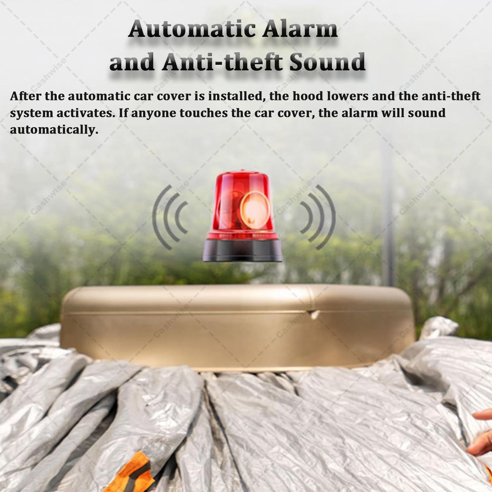 Telo copriauto intelligente con ricarica solare, copertura esterna completa automatica con telecomando, impermeabile e resistente al sole, veloce e comodo per proteggere la tua auto, adatto White-YL
