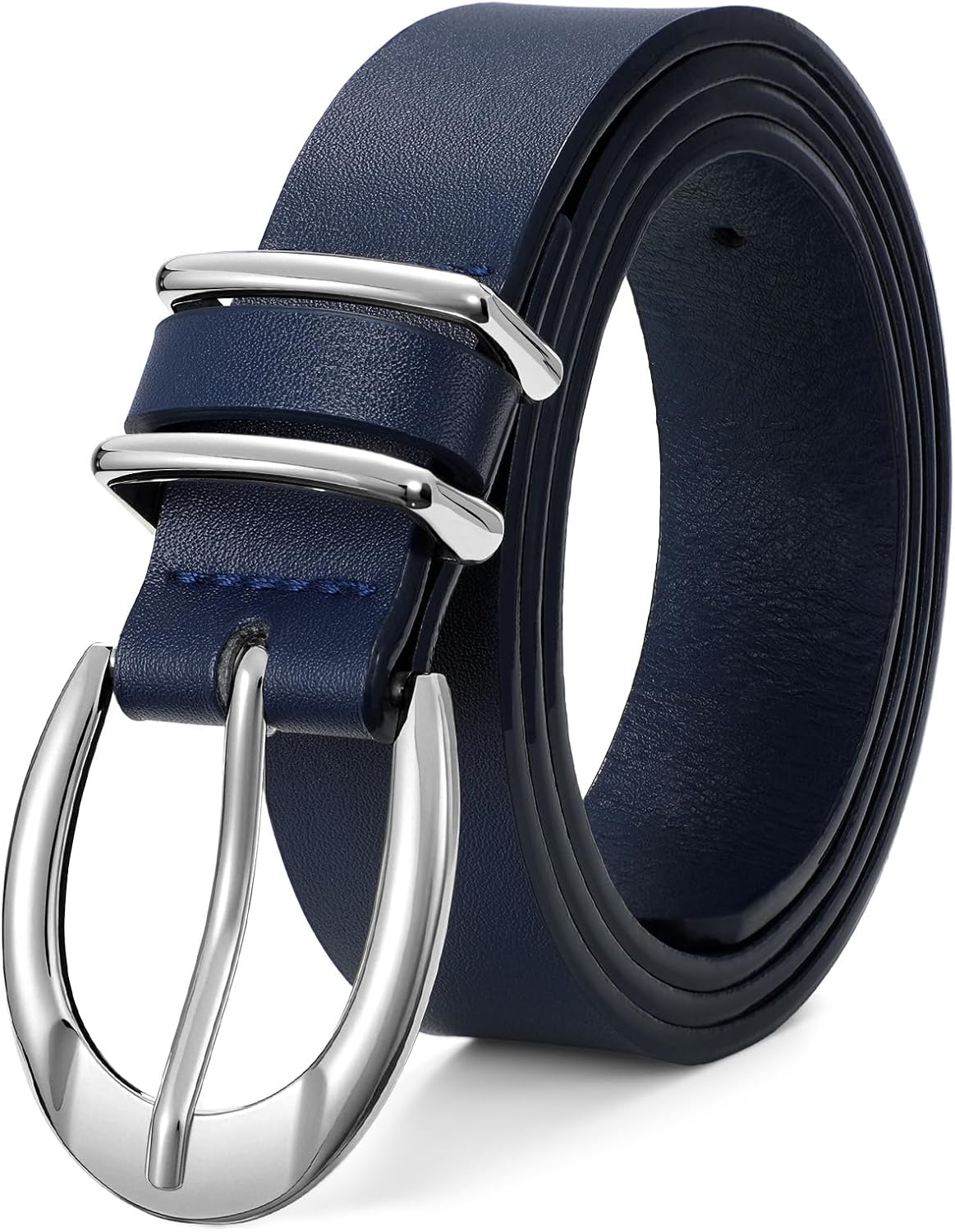 XZQTIVE Women's Leather Belts for Jeans Pants Dresses, Fashion Black Brown Gold Silver Buckle Design