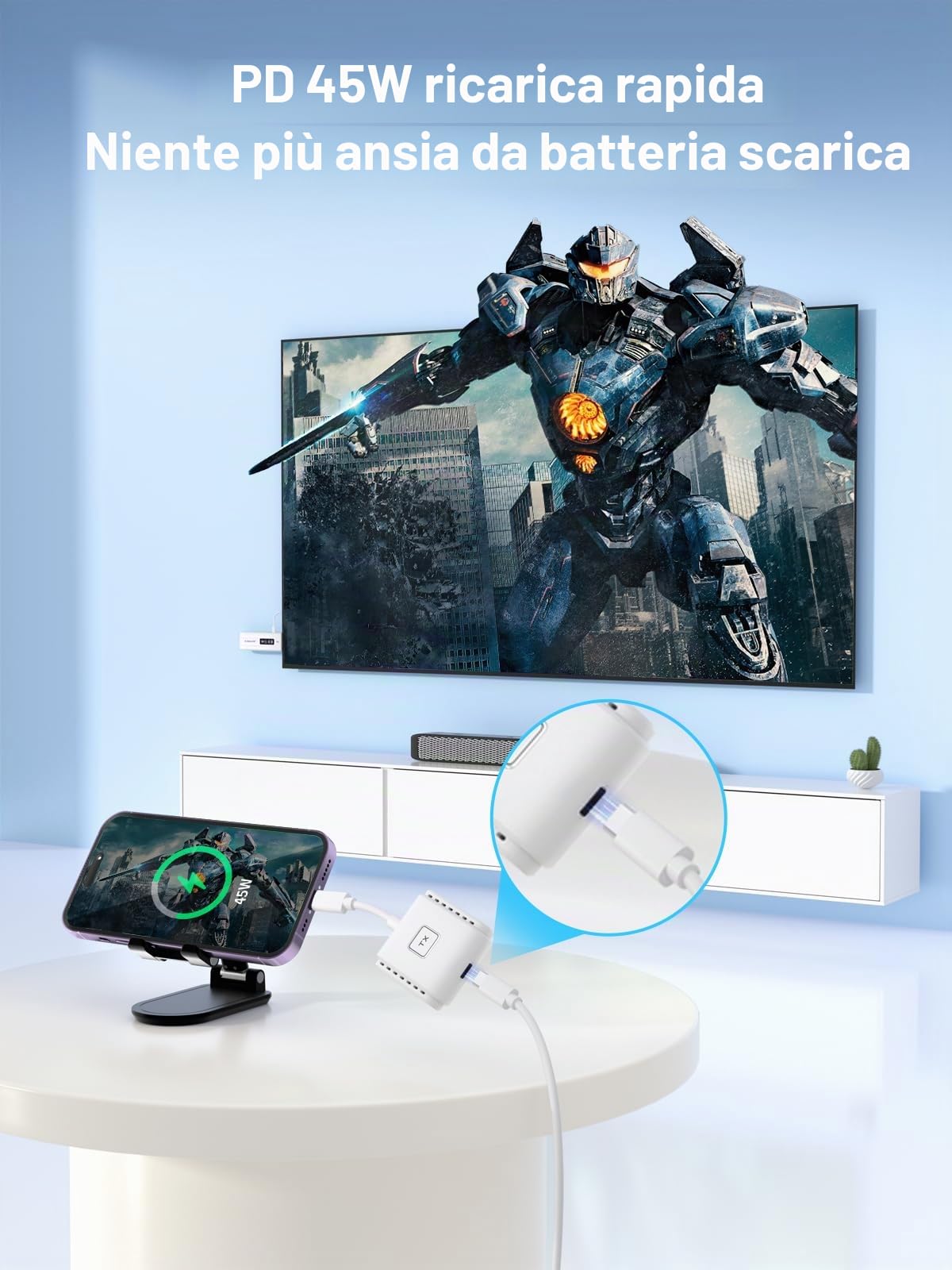 Trasmettitore e Ricevitore HDMI Wireless USB-C Lemorele con Doppia Banda 5G per Streaming da MacBook, iPhone 15, Laptop e Fotocamera a Monitor/Proiettore/TV Trasmissione Senza Fili HDMI via USB-C
