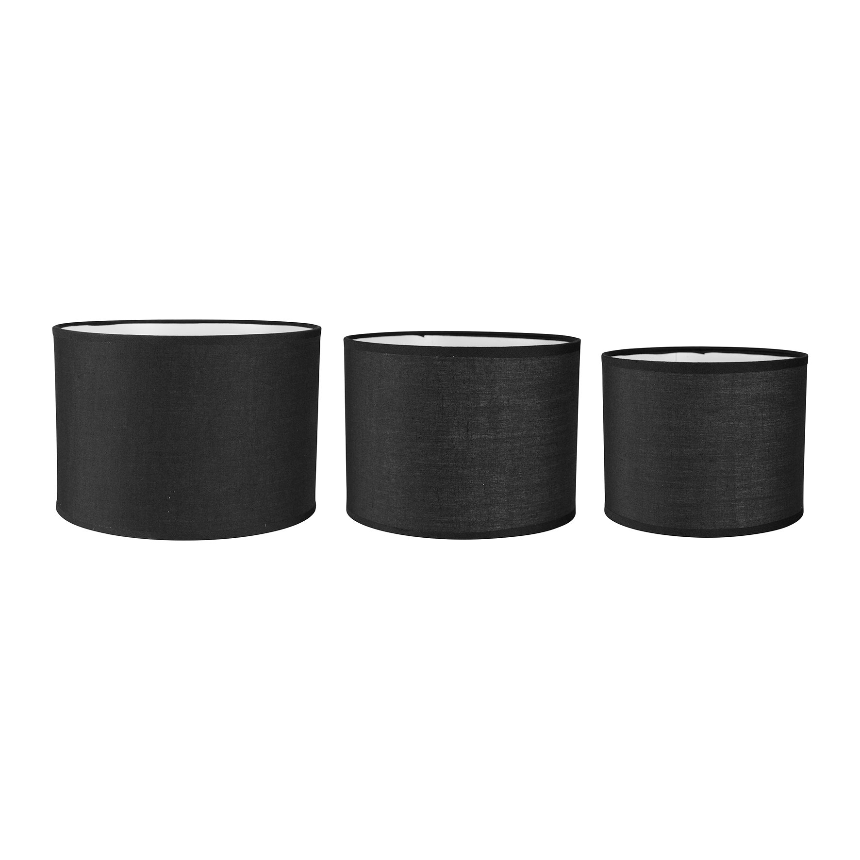 Lum & Co Set of Screens Cylinder, Black, 25 x 17 x 25 cm, Pack of 3