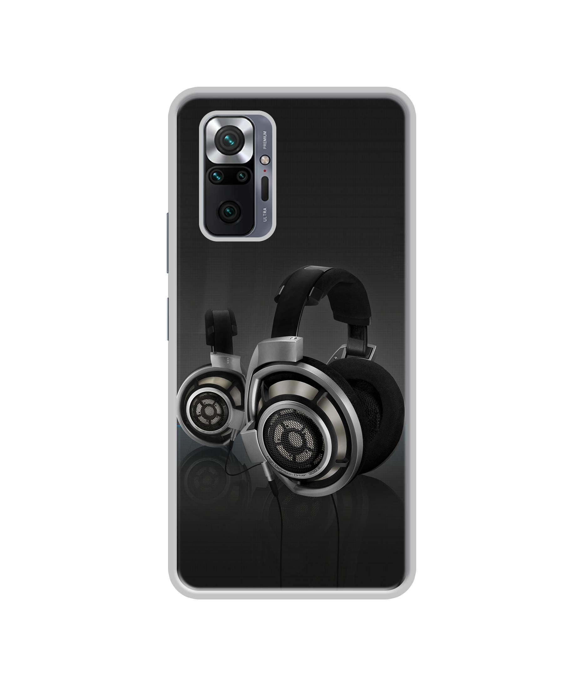 Casotec Head Phone Design Printed Silicon Soft TPU Back Case Cover for Mi Redmi Note 10 Pro/Note 10 Pro Max