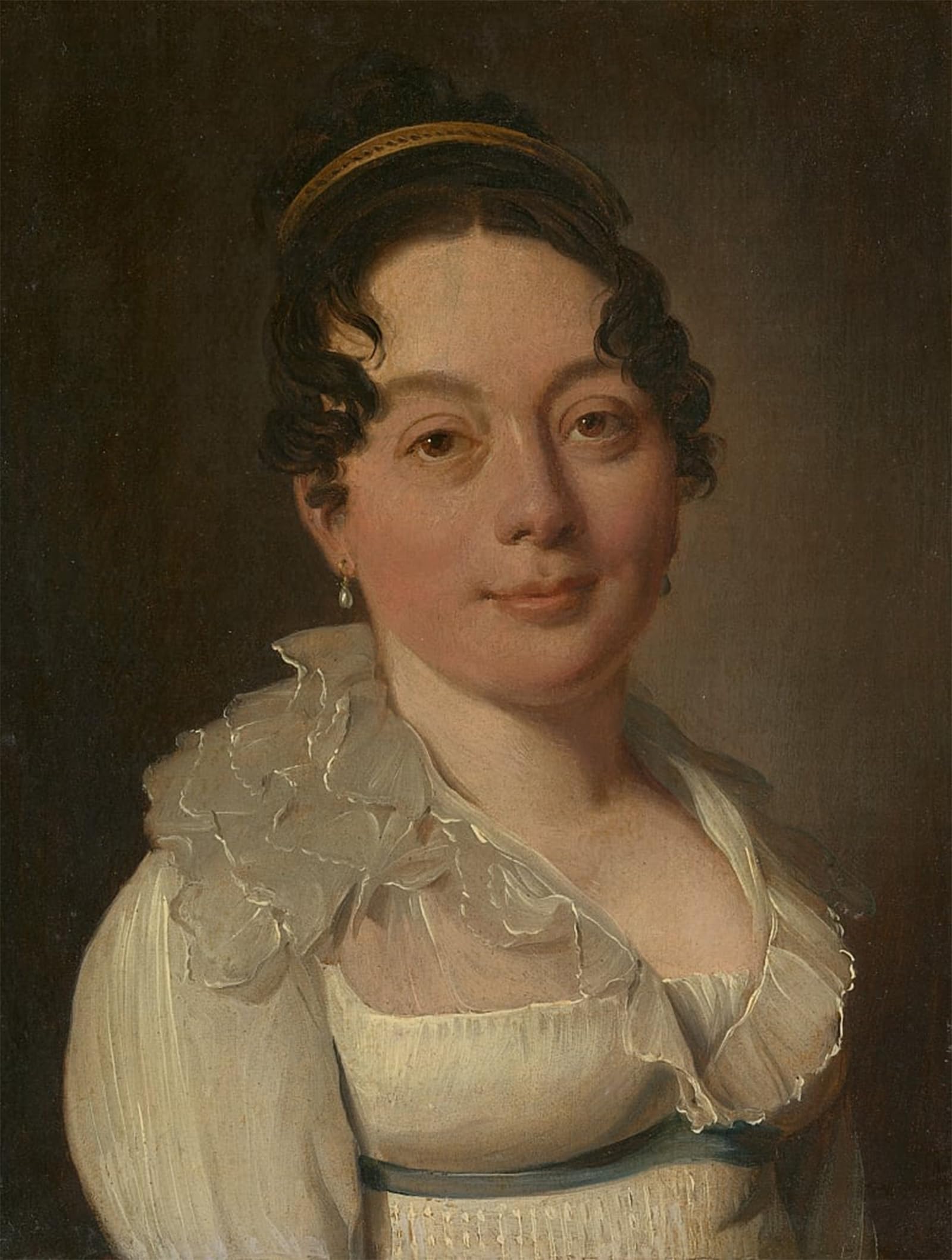 HRJUBWREE Famous Paintings Pictures Artwork Picture Portrait of a Woman by Louis Leopold Boilly Photo Wall Print for Home Decor 60x90cm