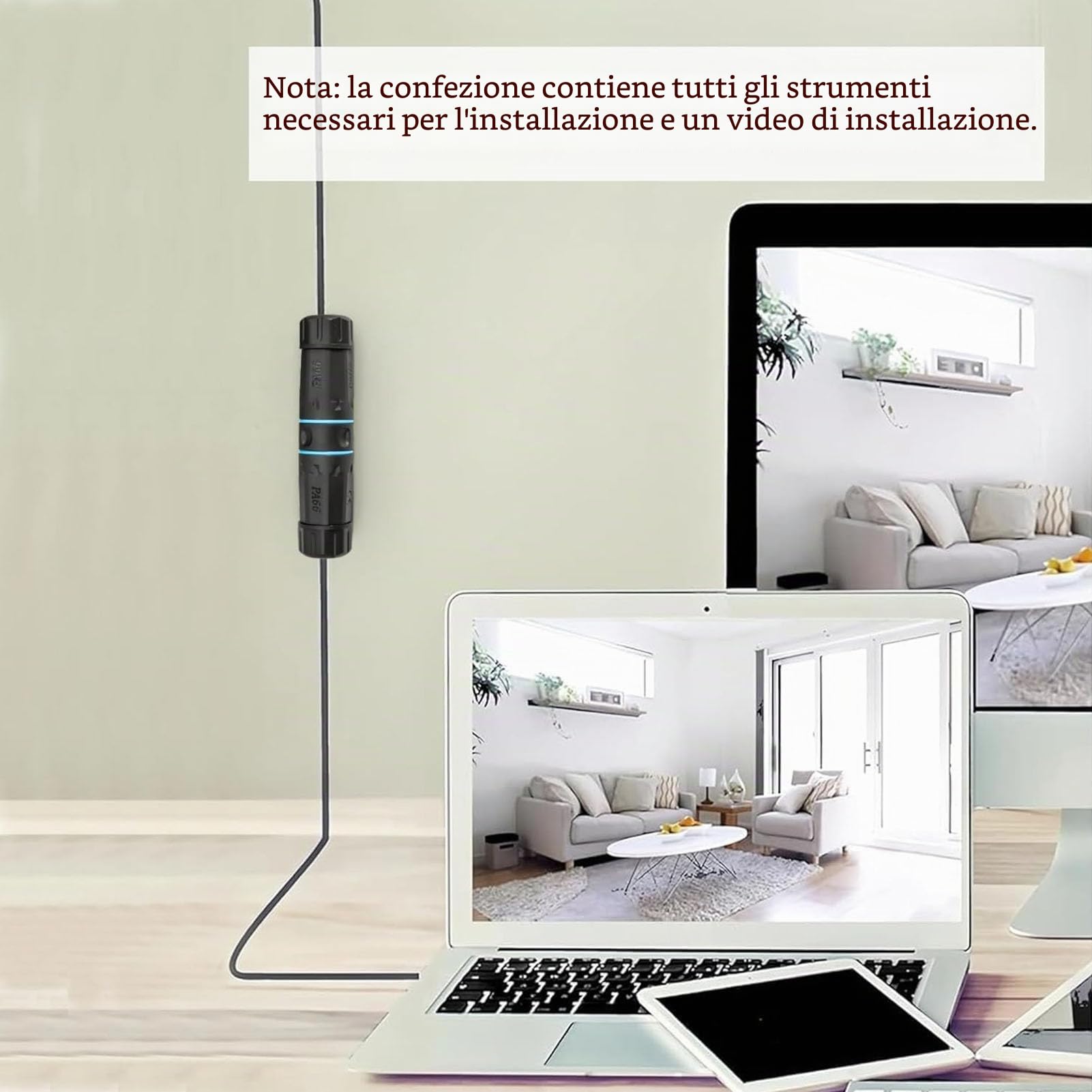 Dpofirs Cavo di Prolunga 150FT, Cavo Sostitutivo Impermeabile IP68, Supporto Cavo Protocollo 1000M, Kit di Riparazione Estensione Cavo, 45,7M, Dpofirsu53tanb2zv