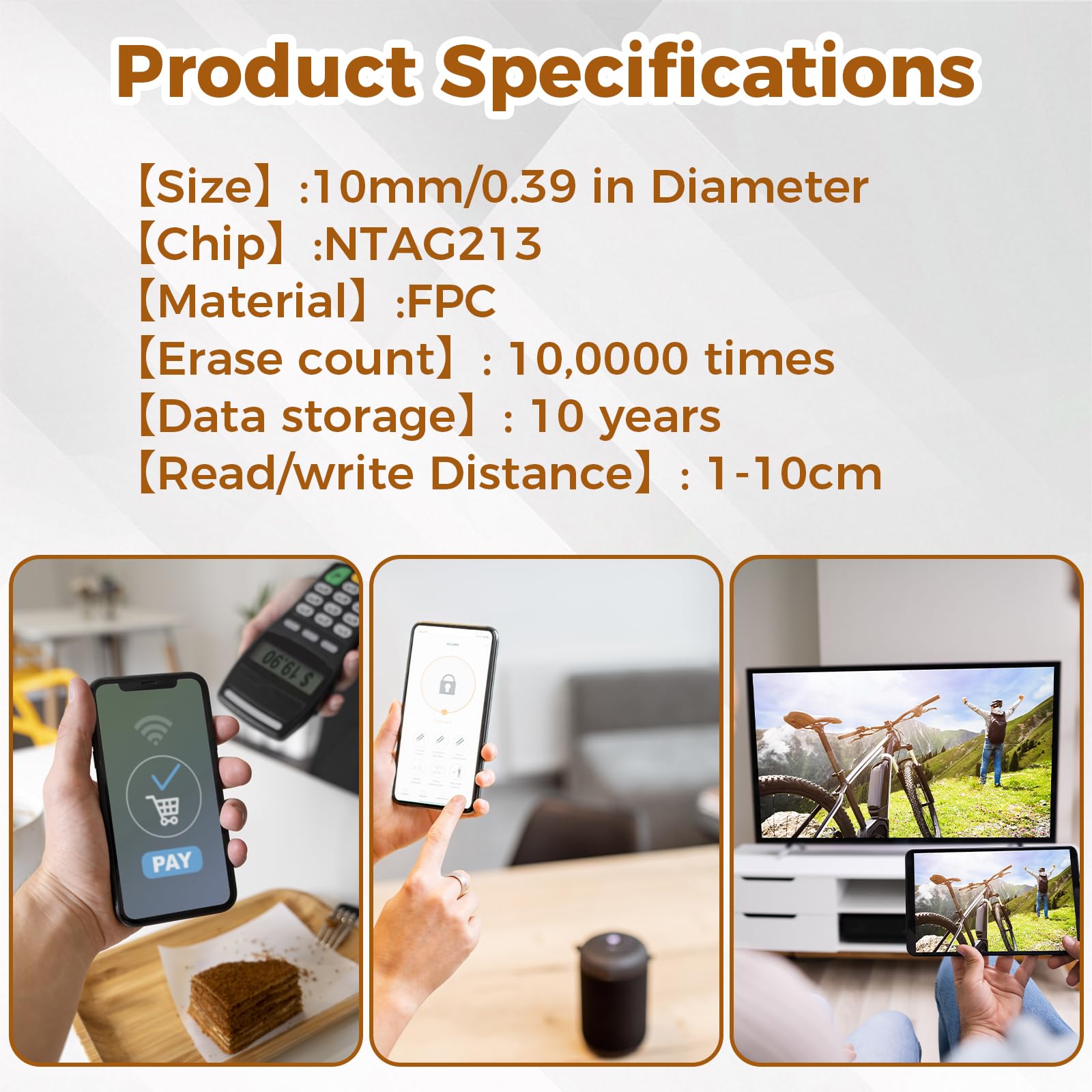 12szt. naklejek NFC Tag 1cm Mini NFC naklejki wodoodporne NTAG213 FPC naklejki NFC Tagi naklejki NFC programowalne NFC Chip NFC karty RFID Tag dla wszystkich telefonów komórkowych i urządzeń Smart z
