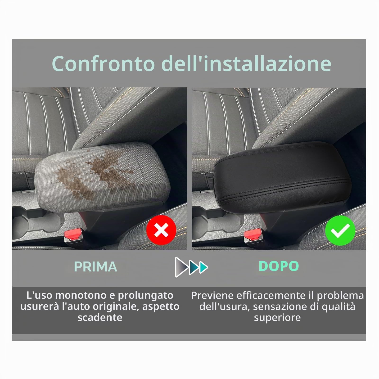 GAFAT Dacia Sandero 3/Stepway 3/Dacia Jogger 2021-2025 2026 Copertura per Bracciolo Centrale, Dacia Jogger 2025 Protezione per Braccioli in Pelle PU, Accessori Dacia Sandero 3 (Nero)