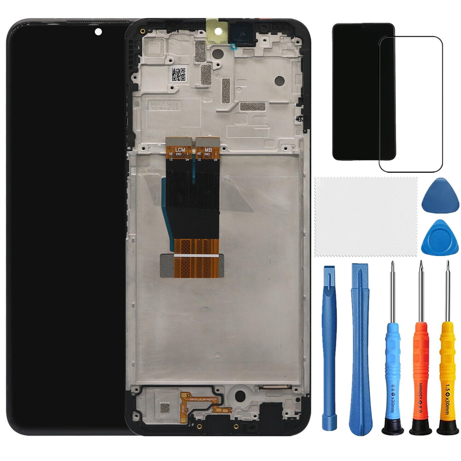 Screen Replacement for T-Mobile Revvl 6 Pro 5G for Samsung Revvl 6 Pro Screen Replacement with Frame TMAF035G LCD Display Touch Digitizer Assembly 6.82" Black