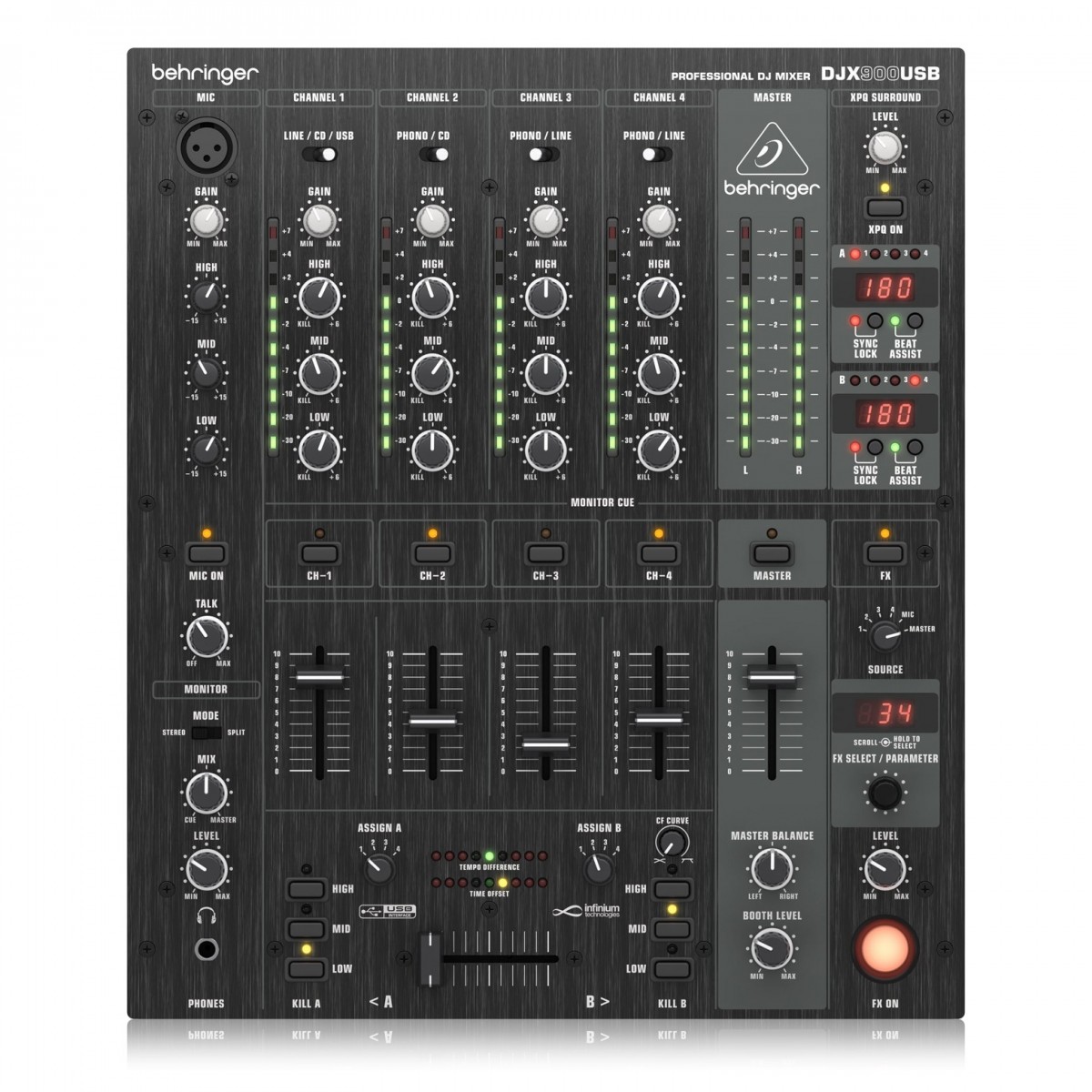 Amazon.com: Behringer Pro Mixer DJX900USB 4-Channel DJ Mixer 