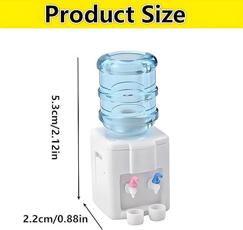 Miniatura 5 de Dispensador de agua en miniatura de diseño realista de 2.12 pulgadas con 2 tazas  Enfriador de agua de resina a escala 11216 (azulblanco) ideal para