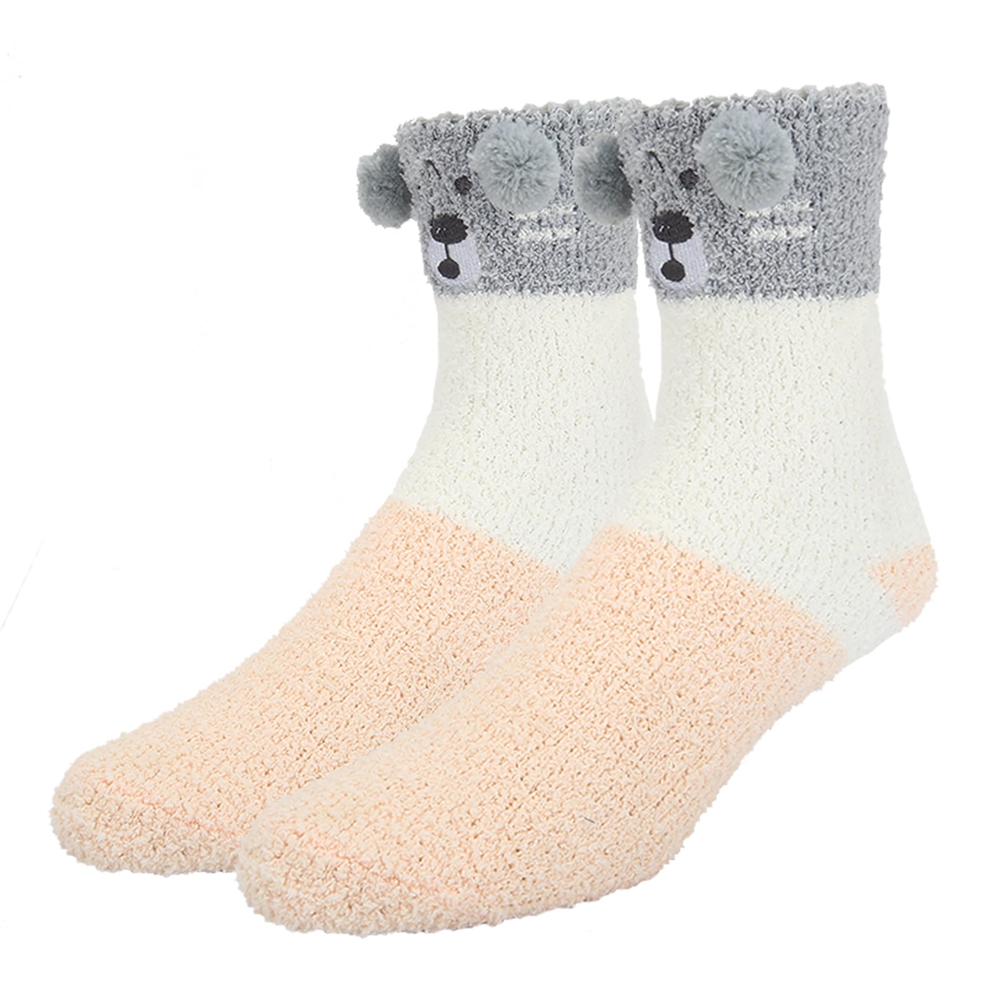 Benefeet Sox Men's Koala Bear Fun Cute 3D Cartoon Animal Soft Warm Cozy Floor Fluffy Slipper Fuzzy Socks - Medium