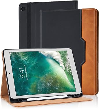 Case for iPad 5th / 6th Generation 2018/2017 iPad 9.7 Inch, iPad Air 2 / iPad Air Multi-Angle Viewing Stand with Hand Strap Auto Wake Sleep,Black