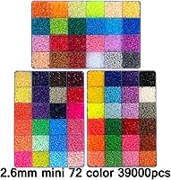 Vista 3 de ZLLBTMO 39000 Pcs Fuse Beads Kit for Craft Making 72 Colors 2.6mm Mini Small Iron Beads Set for Aduld, with Box, 4 Pegboards, 1 Drawing, 1 Tweezers