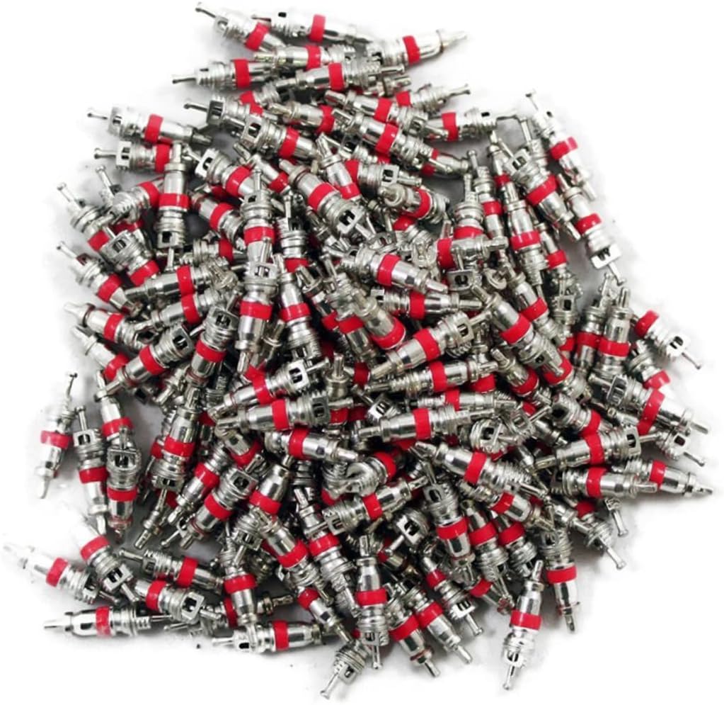 KOMBIUDA 100pcs Tire Stem Core for Car Truck Motorcycle Heavy Duty Replacement Valve Cores with High Pressure Resistance - to Design for Fit