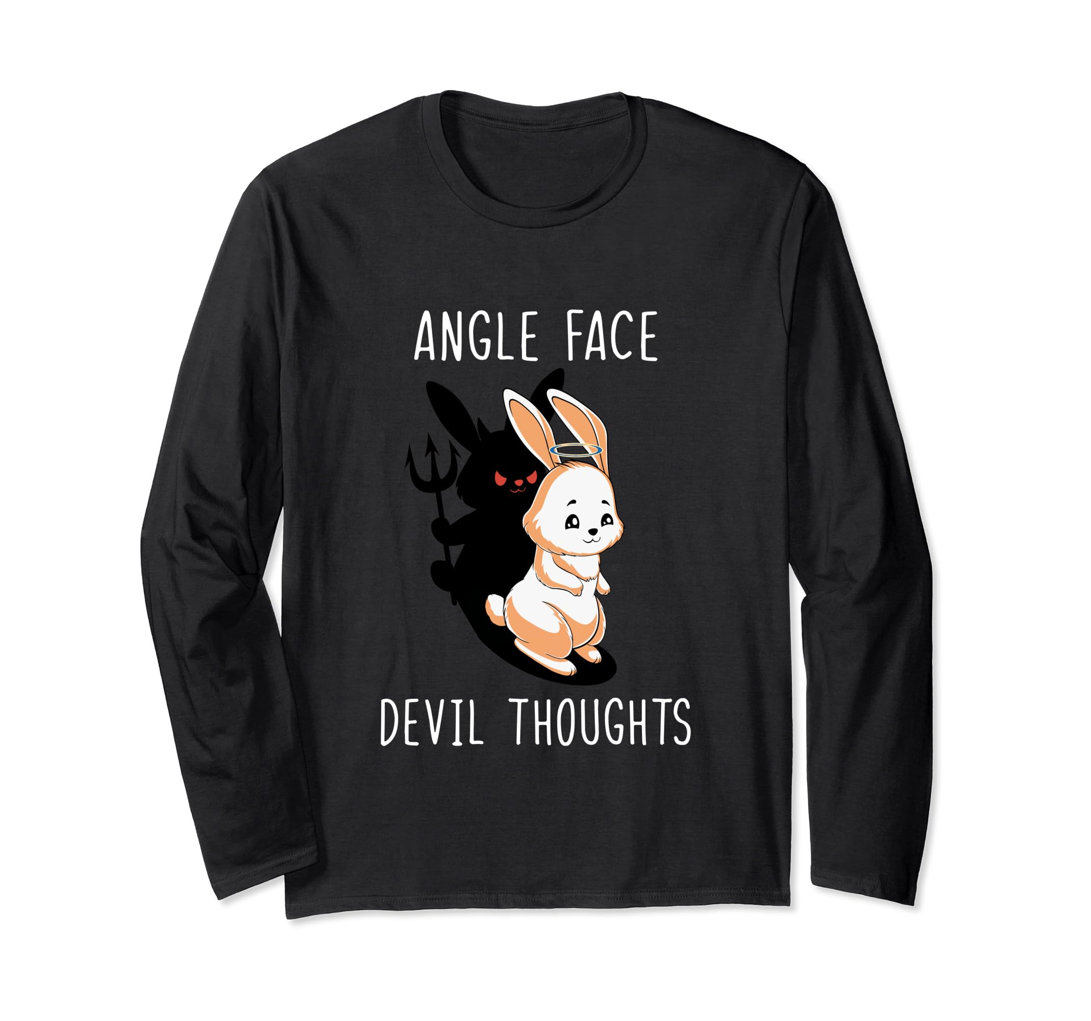 Bunny Angle Face Devil Thoughts Long Sleeve T-Shirt