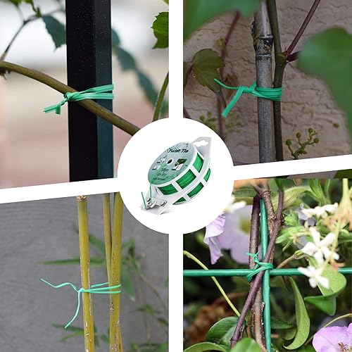 Miniatura 4 de Twist Ties - Lazos para plantas de jardín recubiertos multiusos de 328 pies con recortadora lazos de soporte de cordel de jardín, reutilizables para