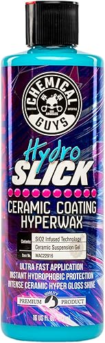 Chemical Guys WAC22916 HydroSlick SiO2 - Revestimiento cerámico de hipercera con aplicador de microfibra de grado premium, 16 fl oz (Paquete de 1)