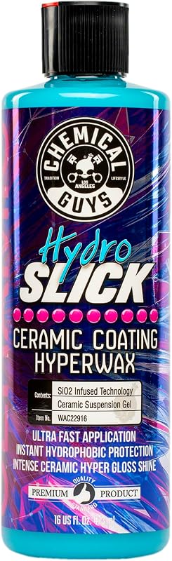 HydroSlick Intense Gloss Ceramic Coating HyperWax, 16 oz | Ceramic wax lays down high gloss and a hydrophobic, water-beading layer on paint, glass and trim, easy on and off