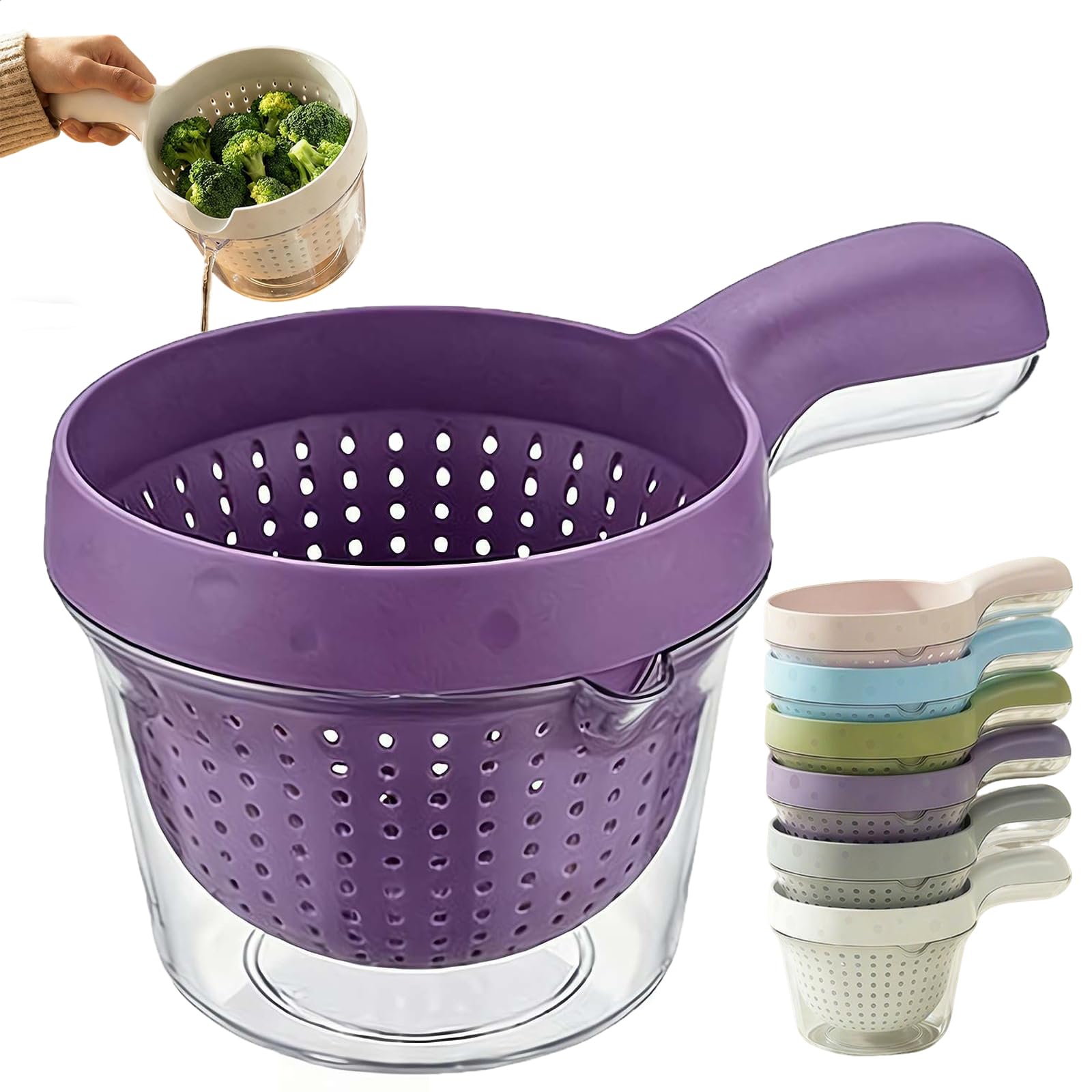 Dual Layer Draining Basket with Ergonomic Handle