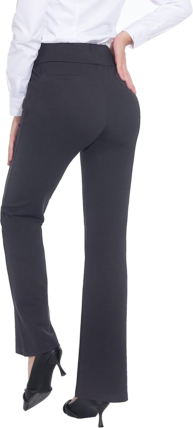 ZTN Women's High Waist Pull-On Dress Pants Tummy Control Pants for Work Business Casual Office Trousers 4 Pockets - Image 3