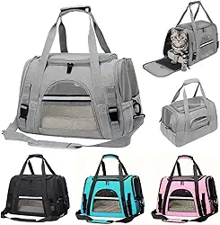 Bolsa Pet Transporte Viagem Avião Para Cães Gatos Luxo (cinzaa)