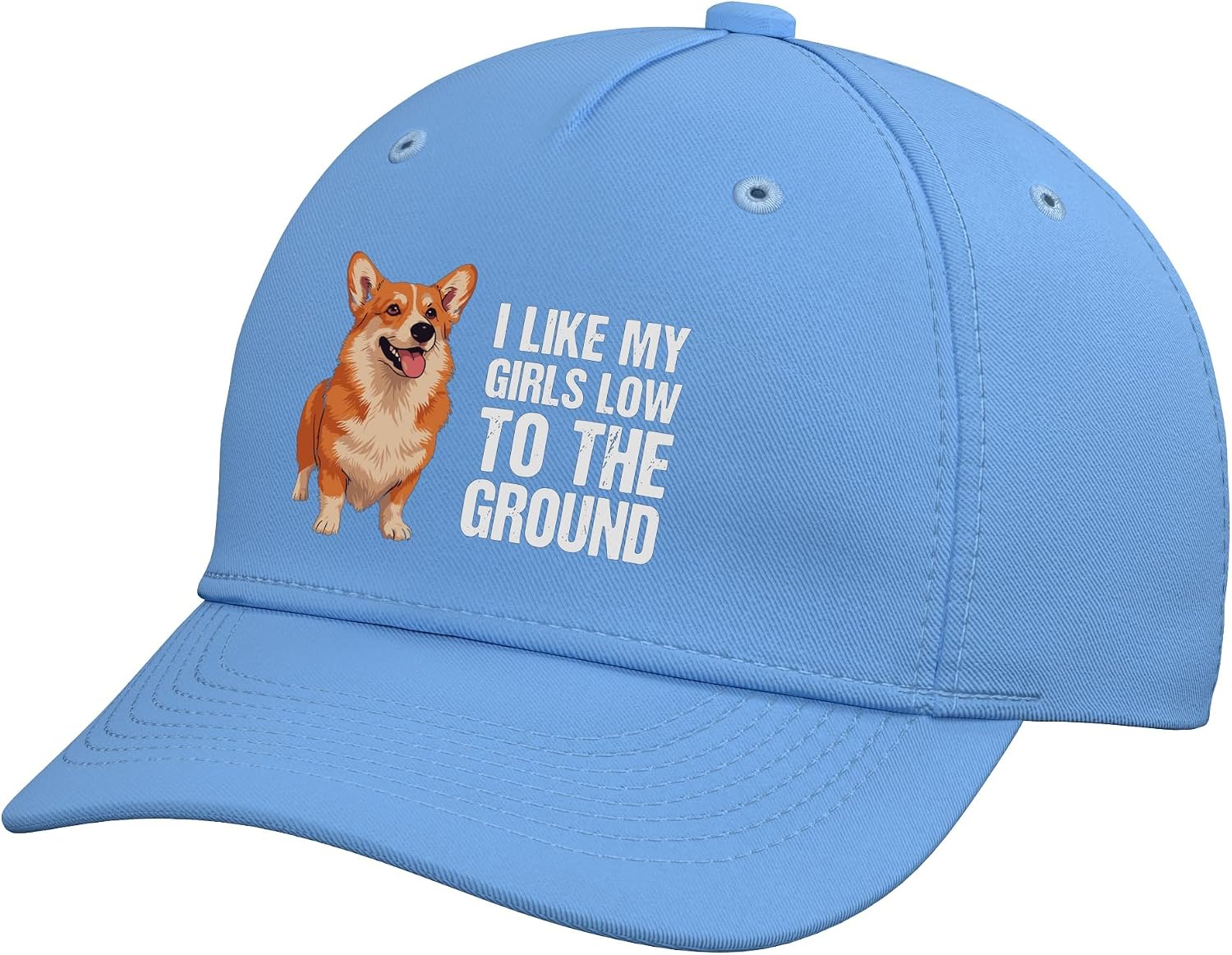 I Like My Girls Low to The Ground Funny Pet Corgi Adjustable Baseball Hat