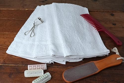 Miniatura 6 de Toallas de mano básicas de 16 x 26 pulgadas, paquete de 24 unidades, color blanco, toallas de algodón multiusos suaves y absorbentes, para baño,