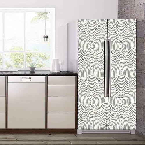 Miniatura 3 de Juego de envoltorios de vinilo autoadhesivos para refrigerador, moderno, minimalista, estético, abstracto, creativo, artístico, mural extraíble para