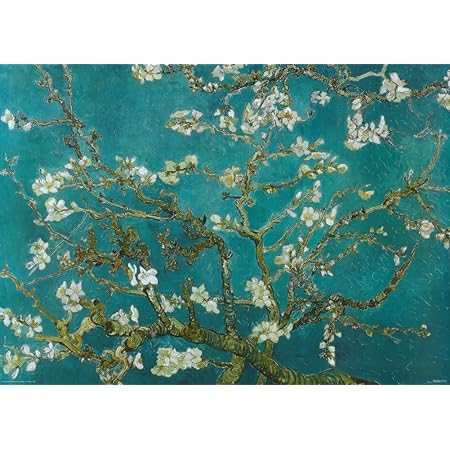 Quadro Su Tela Van Gogh - Ramo Di Mandorlo Fiorito 100x150cm Senza Cornice