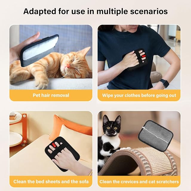 Foto 6 de 8 de Duyeuau Guantes lavables para pelusas de mascotas y eliminación de ropa y muebles