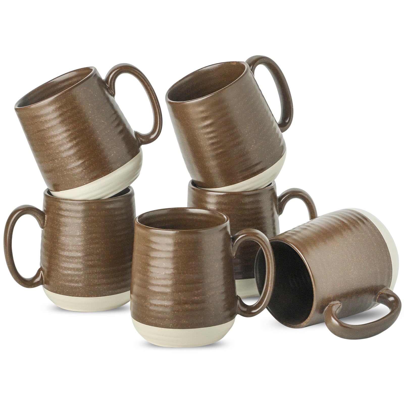 Hasense Coffee Cups Set of 6, 15 oz