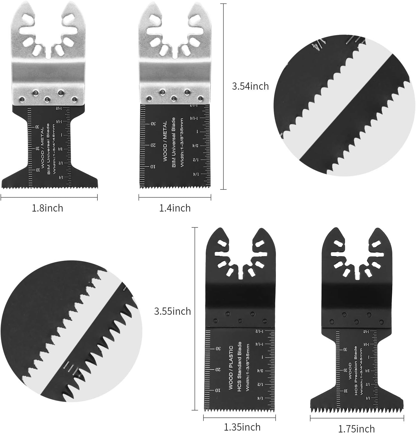 20 PCS Wood Oscillating Saw Blades Quick Release Universal Saw Blades Kit fit Dewalt, Ryobi, Fein Multimaster, Makita Milwaukee Rockwell Porter Cable Black & Decker Craftsman Ridgid