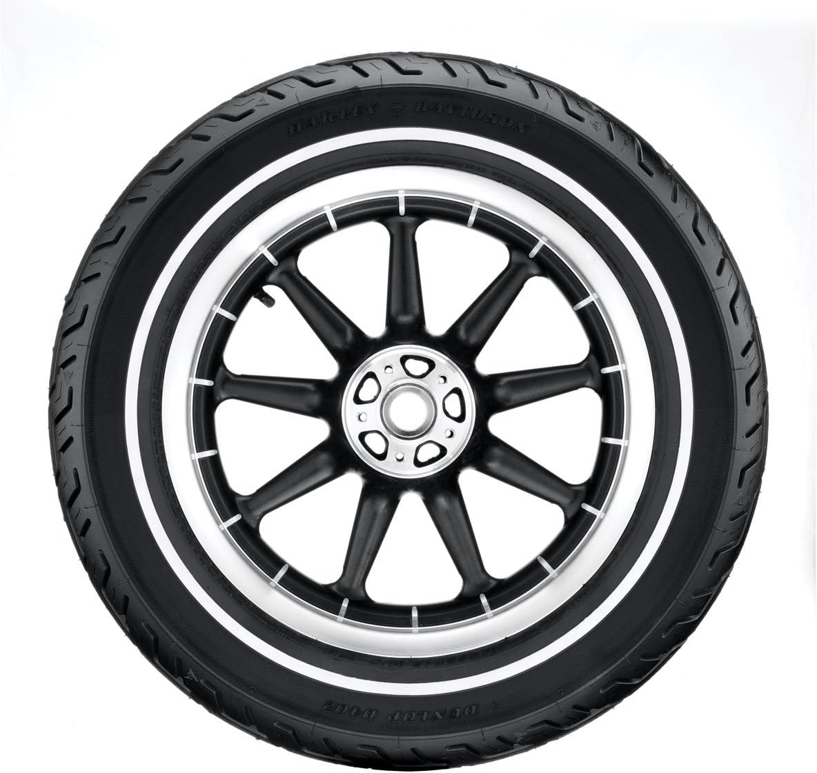 Dunlop D402 Harley-Davidson Whitewall Rear Tire - MU85B-16/White Stripe