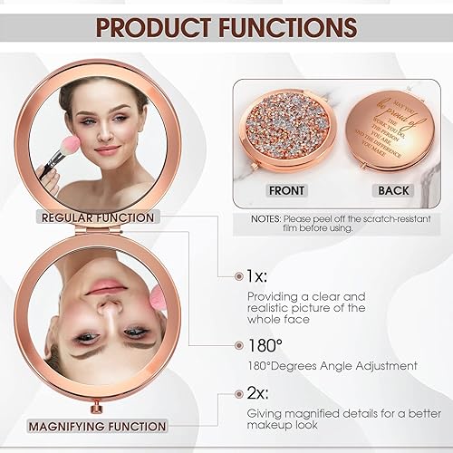 Miniatura 9 de Unittype 10 piezas de regalo de agradecimiento a los empleados, espejo compacto inspirador, regalos de agradecimiento, espejo de bolsillo de viaje a