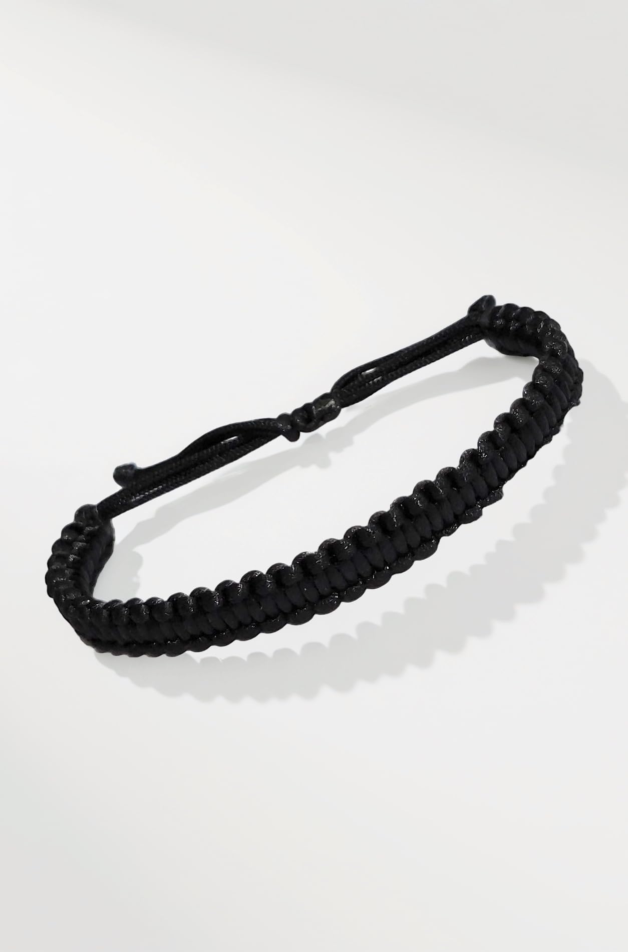 Black Cord Macrame Bracelet Adjustable Avoid Negative Energy for Girls Boys Man Women (Not for Anklet)
