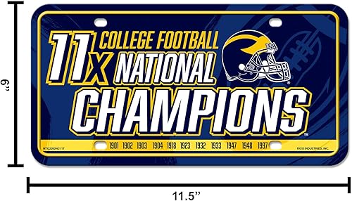 Miniatura 41 de NCAA etiqueta de metal para auto, negro