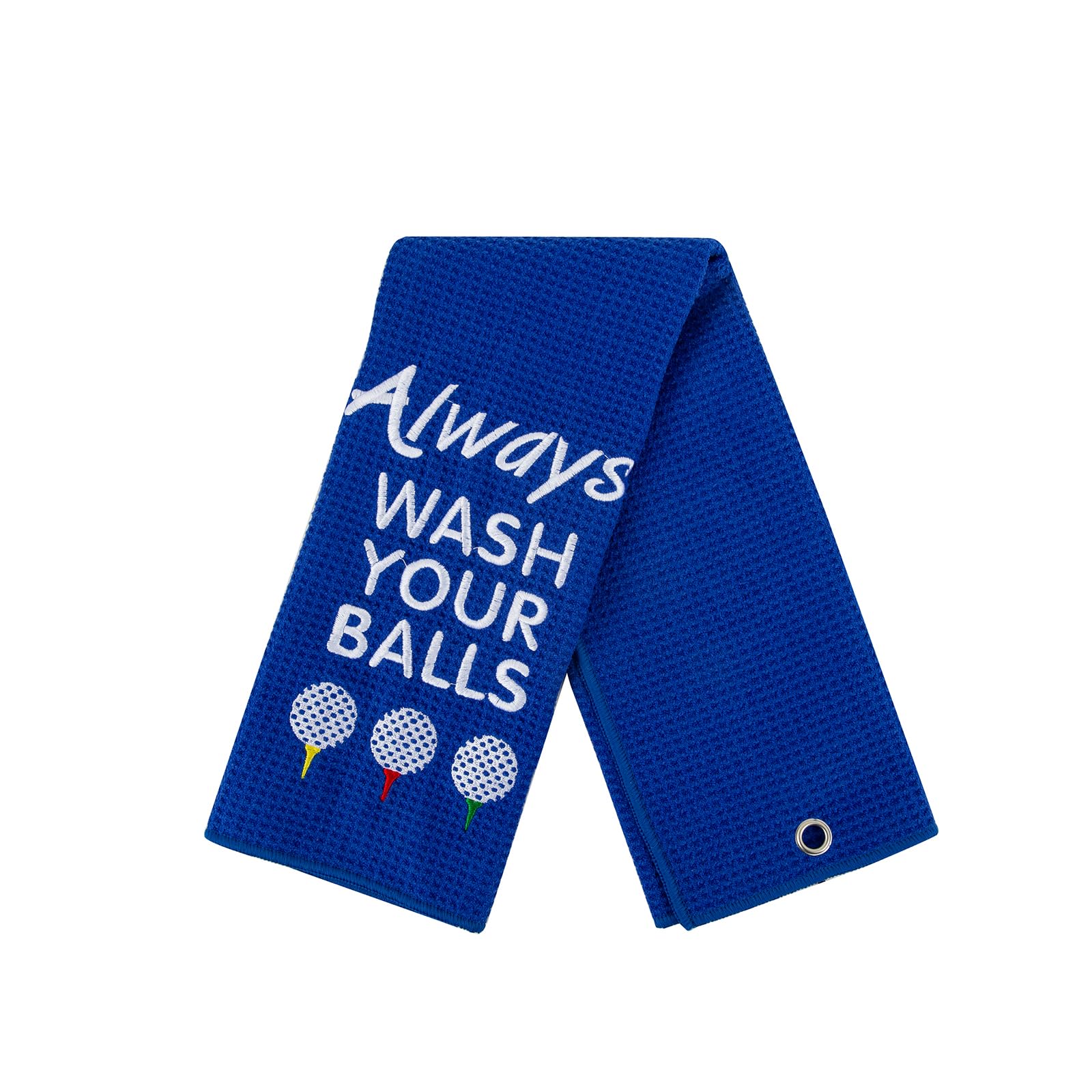 Degpum Golf Towel - Funny Golf Gift for Men, Personalized for Husband, Boyfriend, Dad - Birthday Gift for Golfers (Blue)
