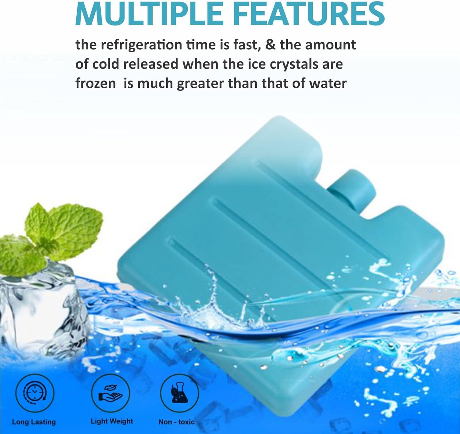 Lot De 5 Blocs Réfrigérants Rechargeables Pour Glacière – Petits Pains De Glace En Plastique Réutilisables, à Remplir D’eau, Parfaits Pour Sac à Lunch, Pique-nique Et Camping