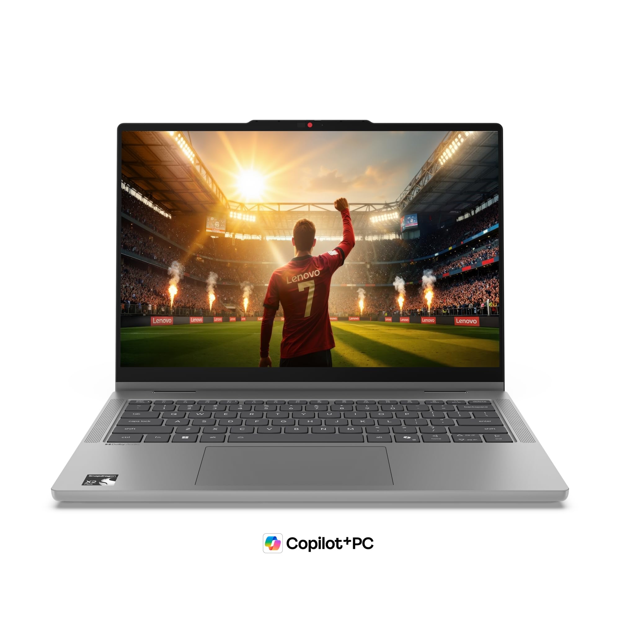 Lenovo IdeaPad 5X 2in1 Laptop | 14" WUXGA OLED Touch Display | Snapdragon X2 Plus X2P-42-100 | 16GB RAM | 512GB SSD | Qualcomm Adreno Grafik | Windows 11 | QWERTZ | Grau | 3 Monate Premium Care