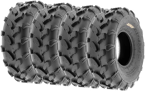 SunF A003 Neumáticos todoterreno 18x7-8 ATV UTV para cortacésped 18x7x8, 6 PR, sin cámara, juego de 4