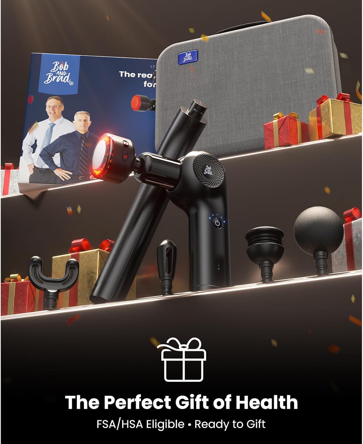 BOB AND BRAD 2-in-1 Massage Gun with Heat & Red Light Soothing L7 Ultra Massage Gun with Extension Handle &Adjustable Angles, Deep Tissue for Back Lumbar Shoulder FSA-HSA Eligible Gift for Men Women - Image 9