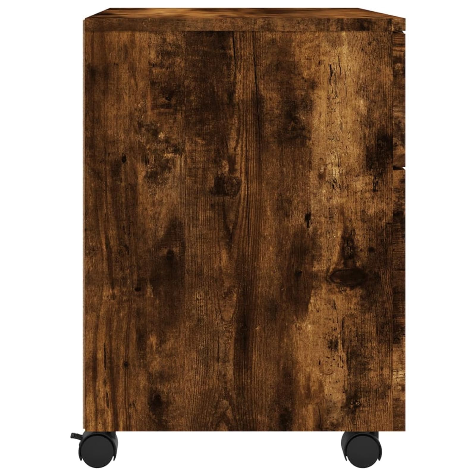 Schedario con Ruote Rovere Fumo 45x38x54 cm Legno Multistrato,Cassettiera, Mobiletto da Ufficio con Serratura,Regolabile per Cartelle Sospese, Superficie Testurizzata, per Ufficio, Studio
