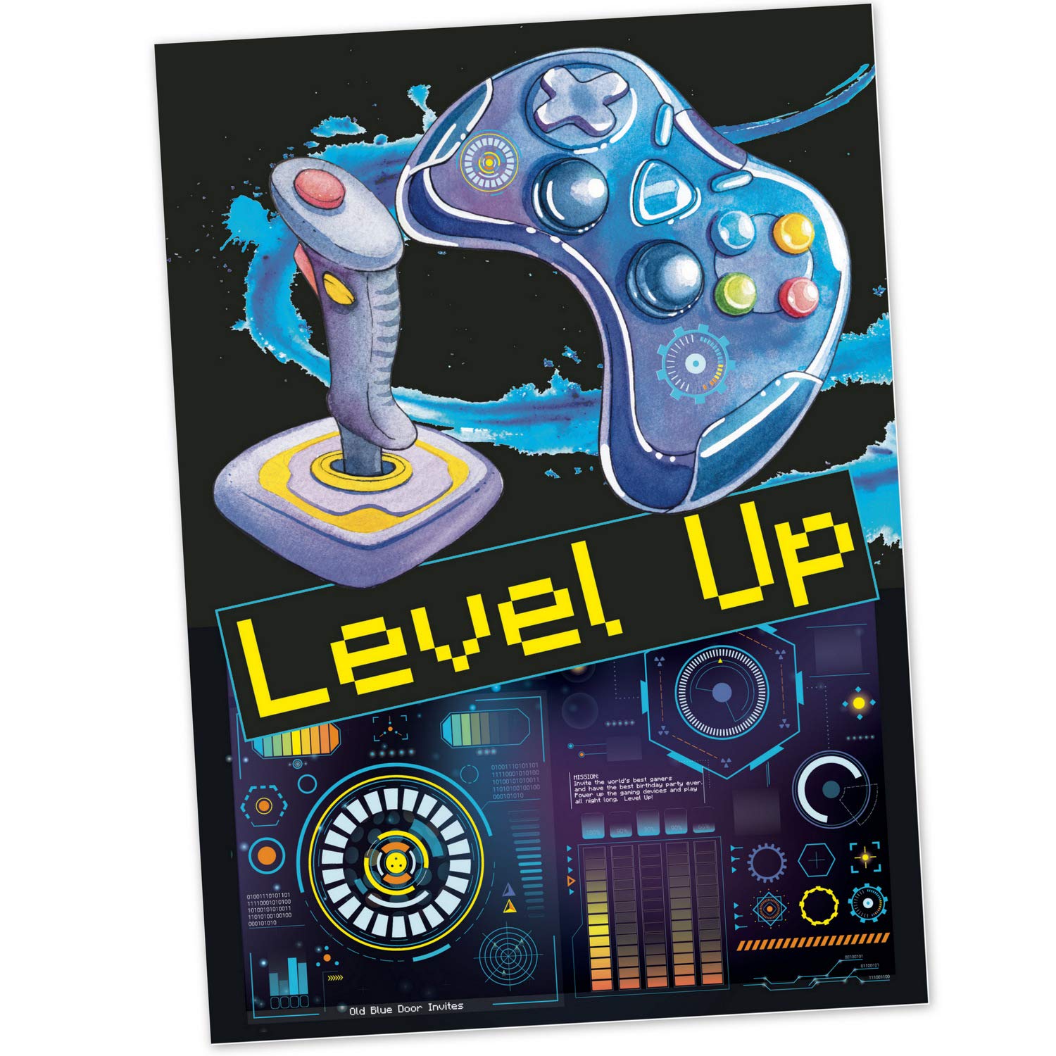 Video Game Birthday Party Invitations for Boys - Game Truck Party Invites (20 Count with Envelopes) Arcade Gamer - Game On - Gaming Party Announcements Kids Teens - Video Game Party Supplies