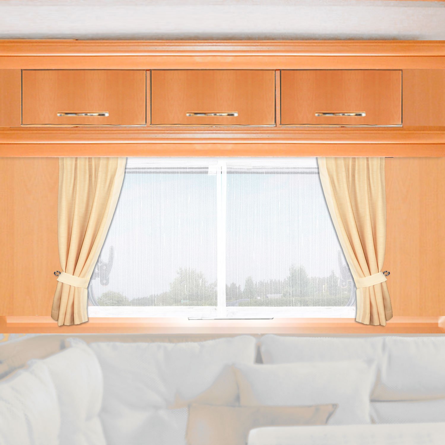 SeGaTeX Caravan Store Anna - Maßgefertigte Wohnmobil Gardine Mit Klettband