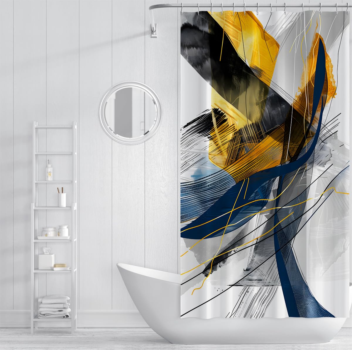 Zasłony prysznicowe wystrój łazienki nowoczesne linie pędzla W150 x szer. 200 cm