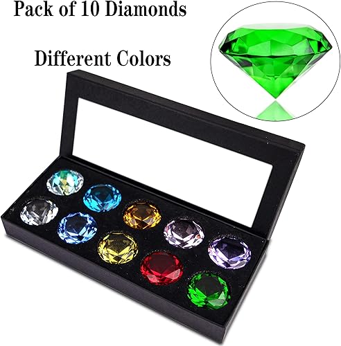 Miniatura 6 de Joyas de diamantes de cristal de 1.5 pulgadas (1.575 in) con pisapapeles para decoración de mesa, regalos de fiesta, pisapapeles de vidrio, paquete