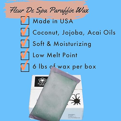 Miniatura 3 de FLEUR DE SPA Paquete de muestras de repuesto de cera de parafina de 1 libra, melocotón, lavanda, vainilla, romeromentaeucalipto y sin perfume