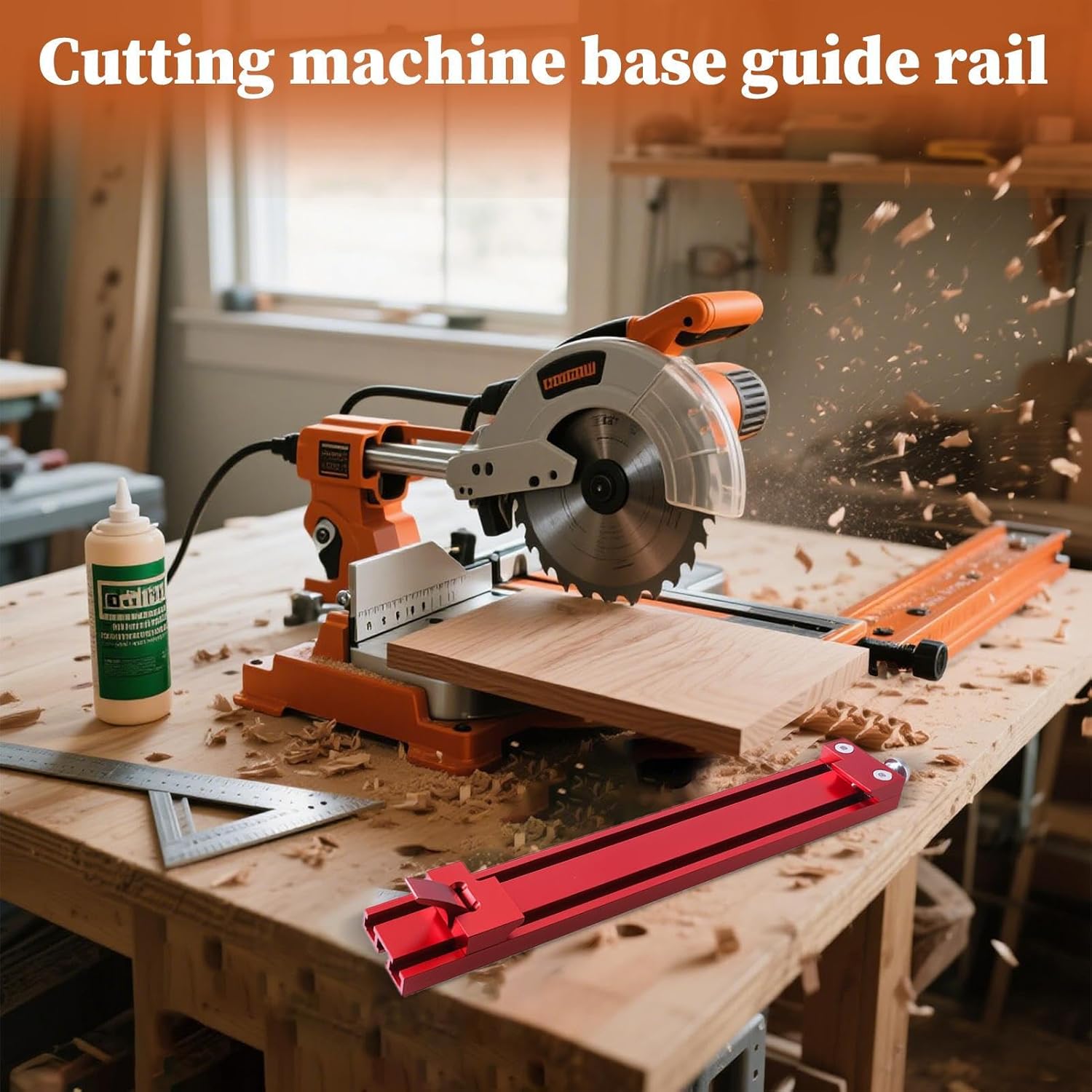 サーキュラーソーガイドレール - 正確な切断のためのエレクトリックソーベーストラック|ポジショニングクランプ付きのアルミニウム、直線